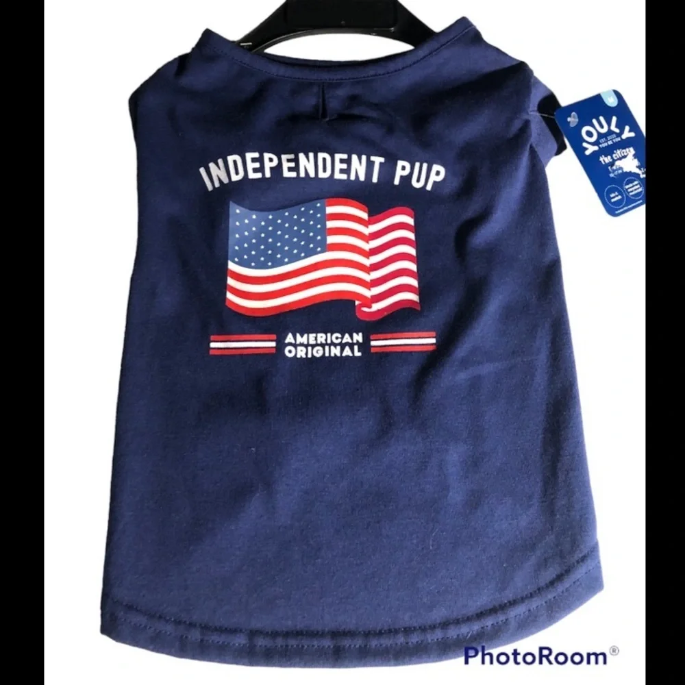 NWT American flag Dog t-shirt M
